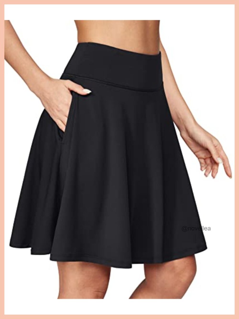 Women's Knee Length Skort with Pockets and Built-in Shorts Golf Tennis